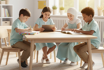 Young boy reading the Quran