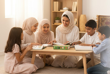 Young boy reading the Quran